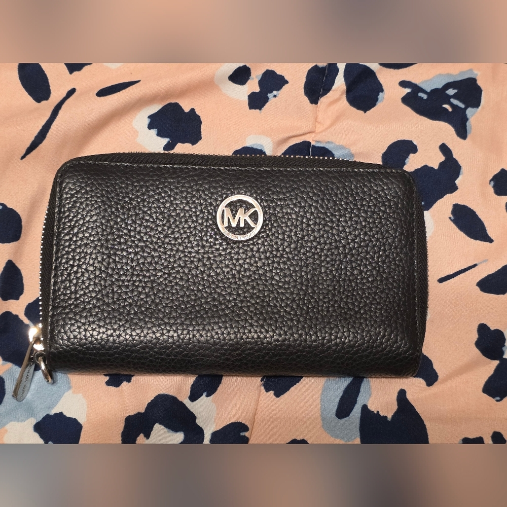 Michael Kors Black Pebbled Leather Wallet
